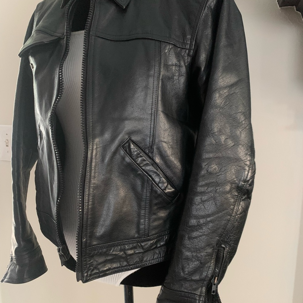 Genuine Leather Brand Biker Jacket - Picture 4 of 8